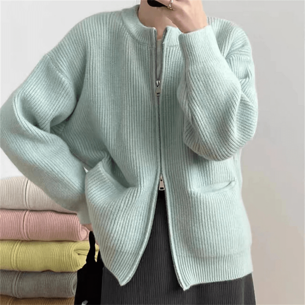 Levoire | Gilet en maille surdimensionné élégant pull femme jumper pull Vert menthe Une taille
