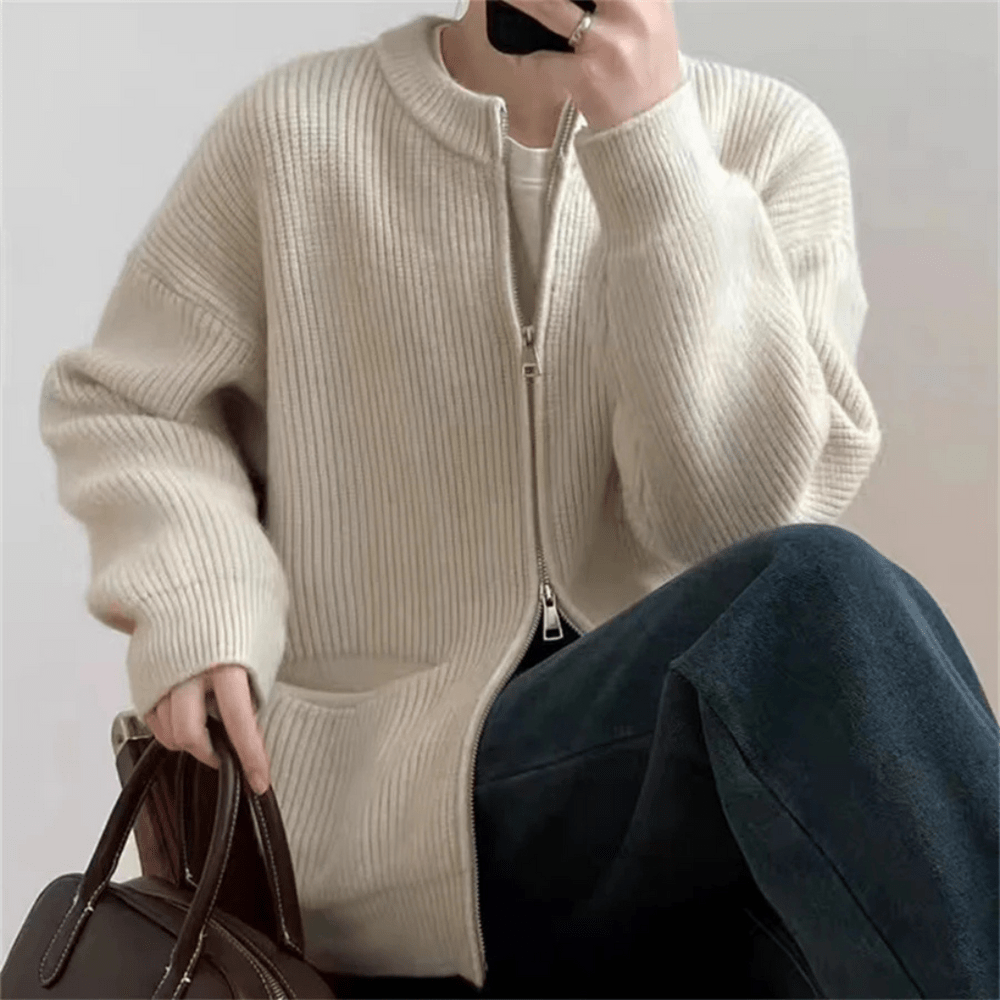 Levoire | Gilet en maille surdimensionné élégant pull femme jumper pull Beige Une taille