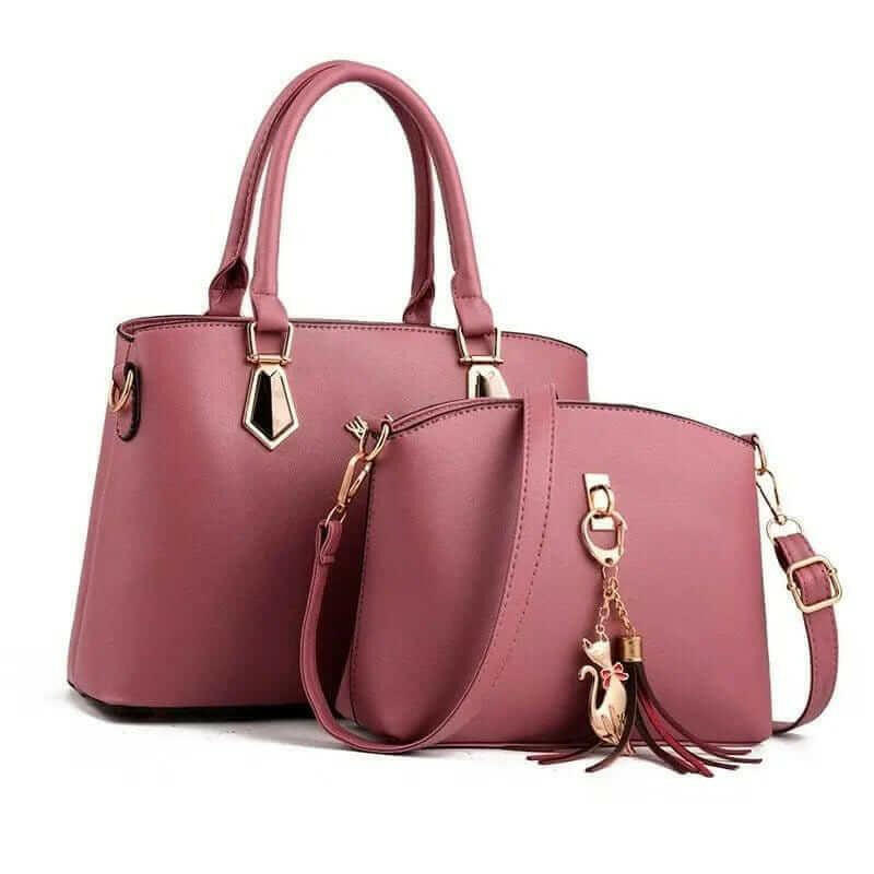 Levoire | Melissa Cuir Sacs Ensemble : Sac Fourre-Tout En Simili Cuir Polyvalent, Sac À Bandoulière, Sac À Poignet Rosa