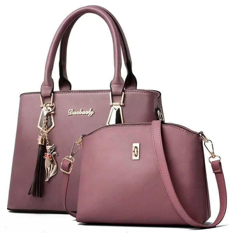 Levoire | Melissa Cuir Sacs Ensemble : Sac Fourre-Tout En Simili Cuir Polyvalent, Sac À Bandoulière, Sac À Poignet Lilas