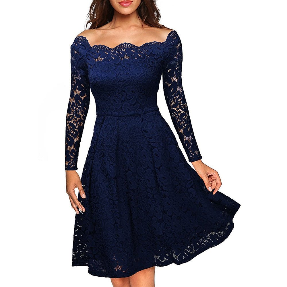 Levoire | Robe Longue À Manches Longues Bleu