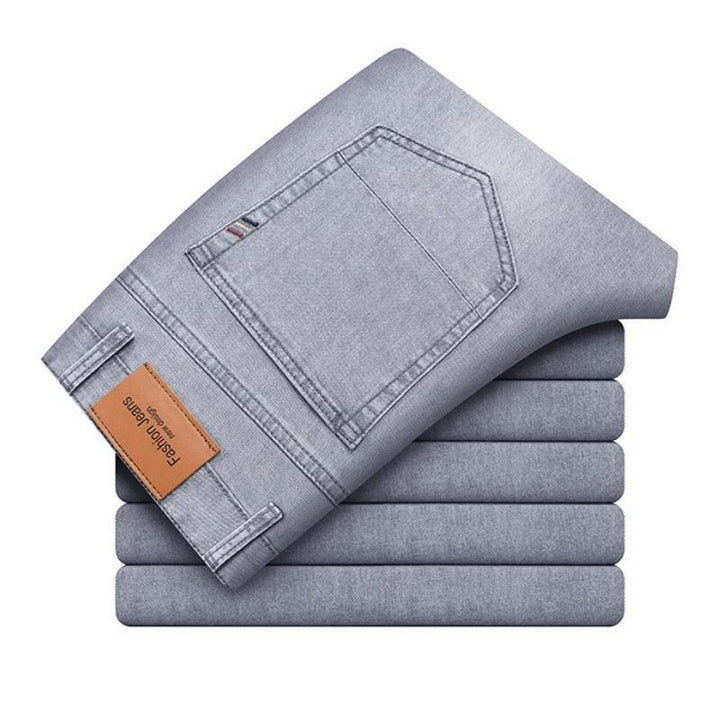Levoire | Pantalon En Jean Classique Droit Pour Hommes : Stylé Et Confortable Gris clair