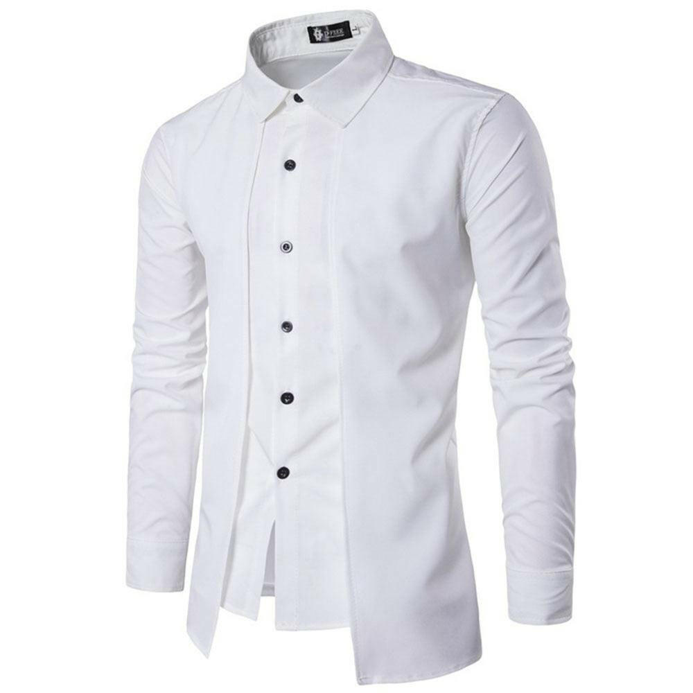 Levoire | Chemise De Smoking En Coton Pour Hommes Avec Manches Normales Et Col Rabattu Blanc