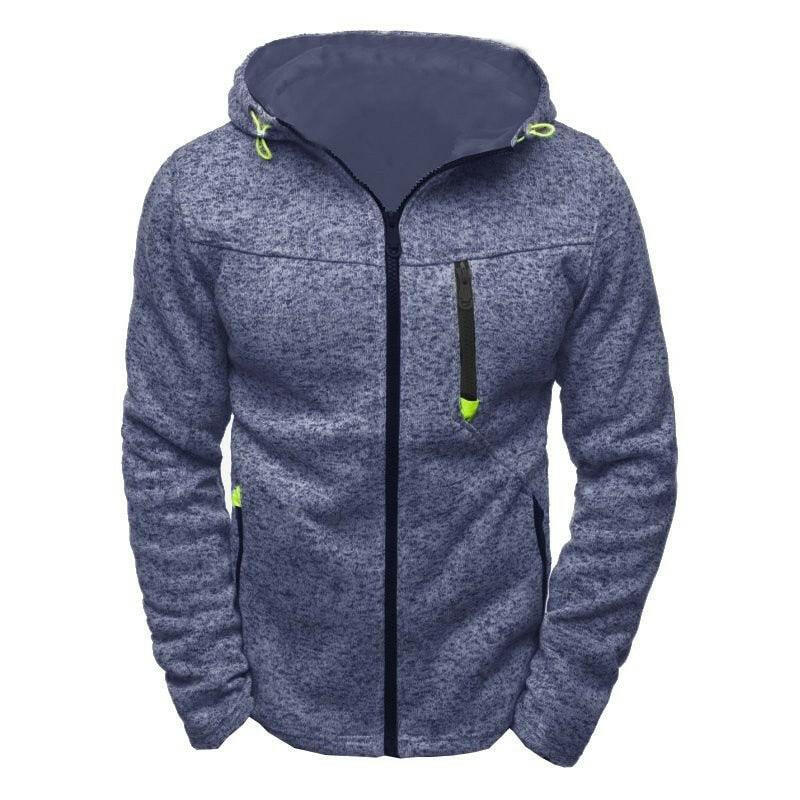Levoire | Sweat À Capuche De Fitness Pour Hommes À Zip Complet Bleu