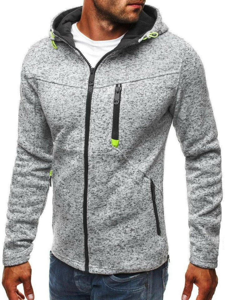 Levoire | Sweat À Capuche De Fitness Pour Hommes À Zip Complet Gris