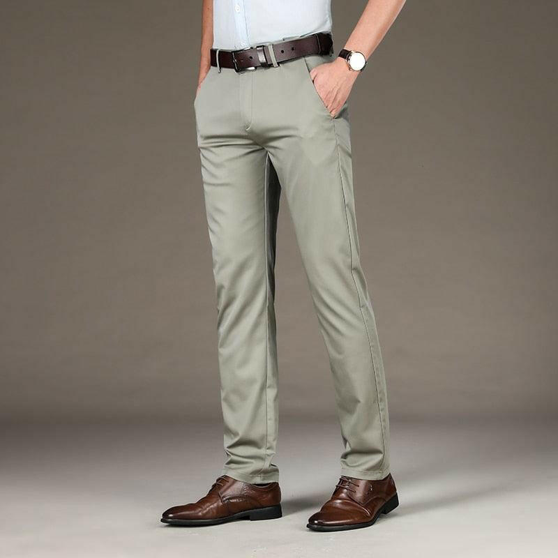 Levoire | Hommes Pantalon De Loisirs Léger Et Smart En Mélange De Lyocell Gris khaki