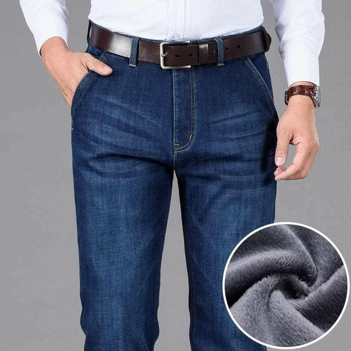 Levoire | Pantalon En Denim Extensible Pour Hommes Avec Fermeture Éclair Bleu