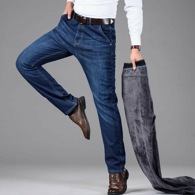 Levoire | Pantalon En Denim Extensible Pour Hommes Avec Fermeture Éclair
