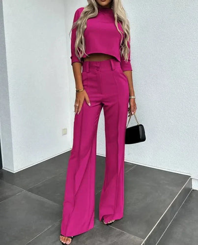 Levoire | Ensemble Modern De Haut Court Et Pantalon Pour Femme, Confortable & Polyvalent
