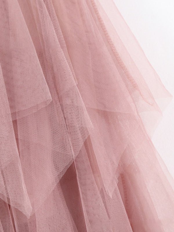 Levoire | Insert en filet - robe midi uni à taille haute flatteuse à jupe de fée