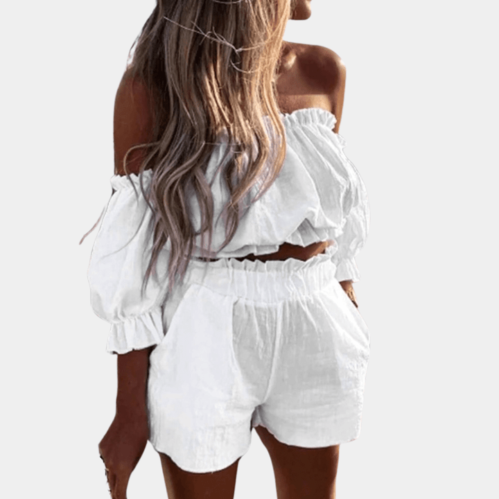 Levoire | Ensemble short top été femme Blanc