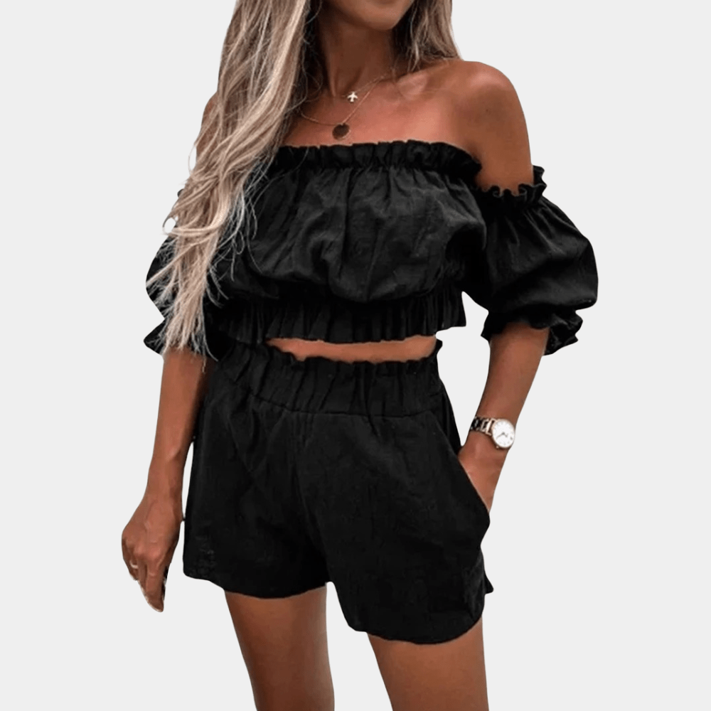 Levoire | Ensemble short top été femme Noir