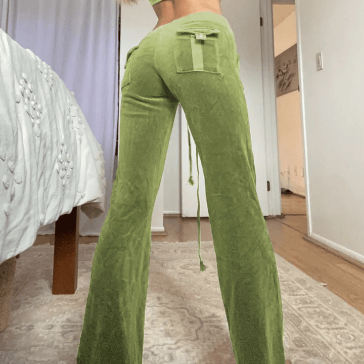 Levoire | Pantalon Flare Vert Luxe Femme Confortable et Raffiné