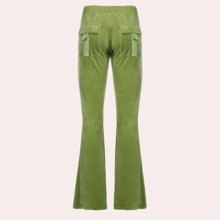 Levoire | Pantalon Flare Vert Luxe Femme Confortable et Raffiné