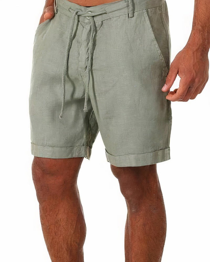 Levoire | Shorts En Lin Pour Hommes Décontractés Vert
