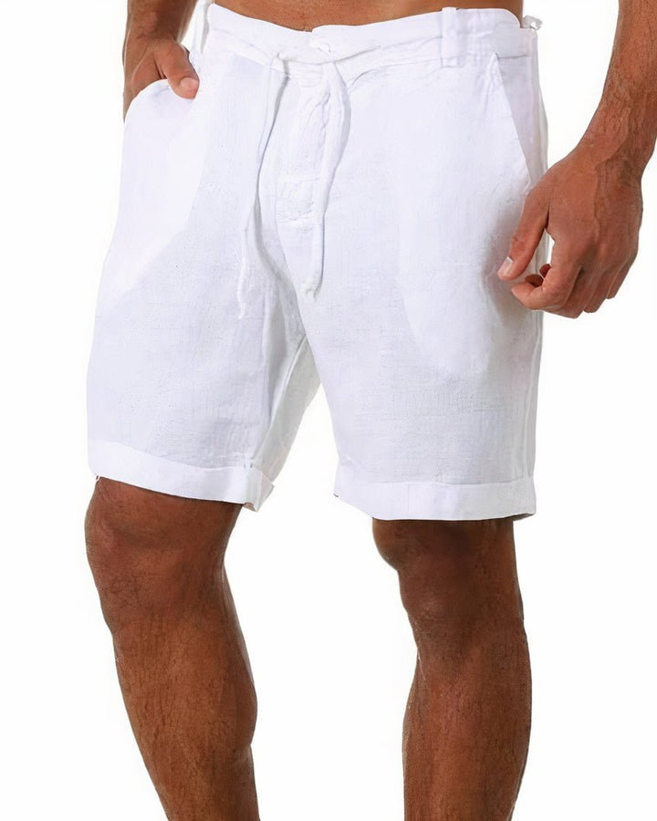 Levoire | Shorts En Lin Pour Hommes Décontractés Blanc