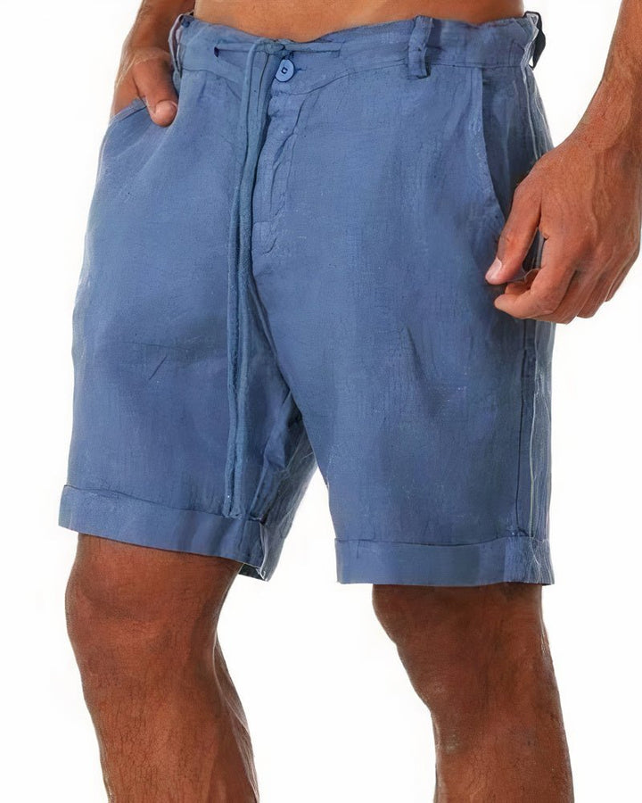 Levoire | Shorts En Lin Pour Hommes Décontractés Bleu