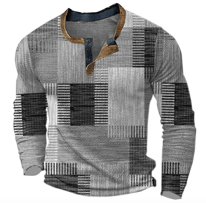 Levoire | Pull Confortable Carreaux Homme Gris