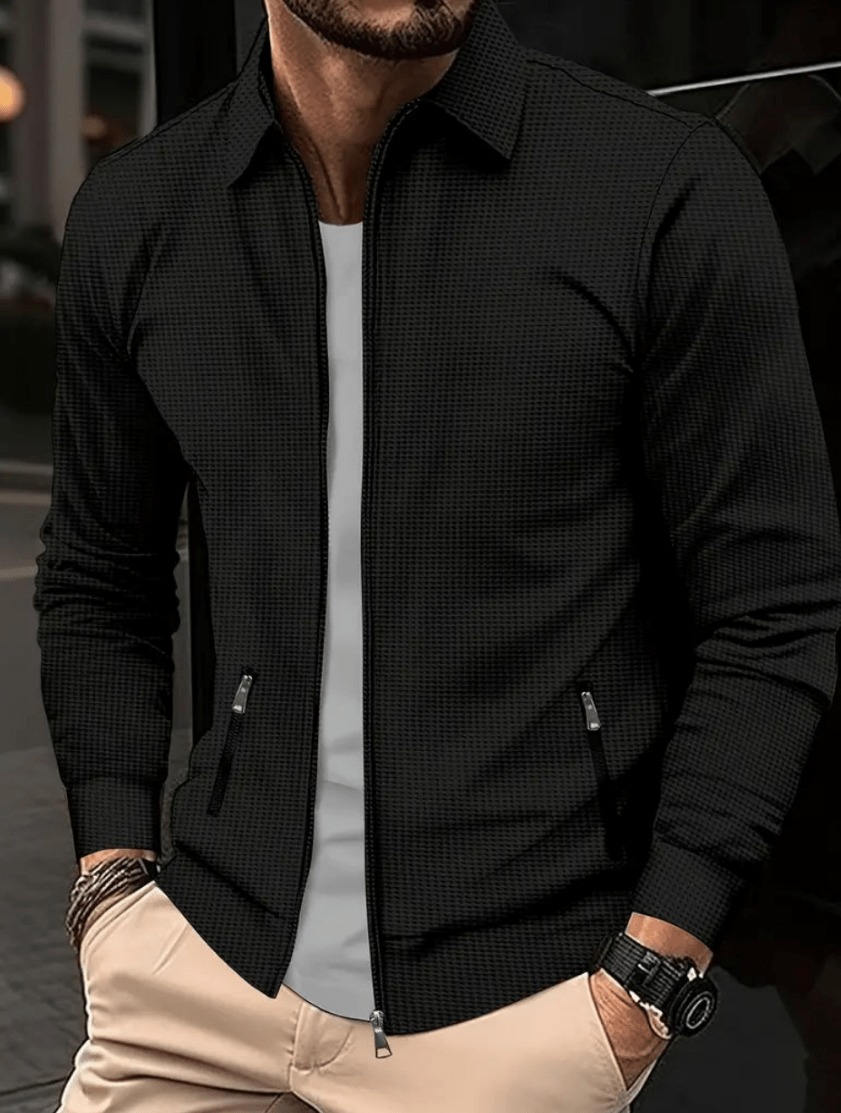 Levoire | Chemise Fermeture Éclair Élégante Homme Noir