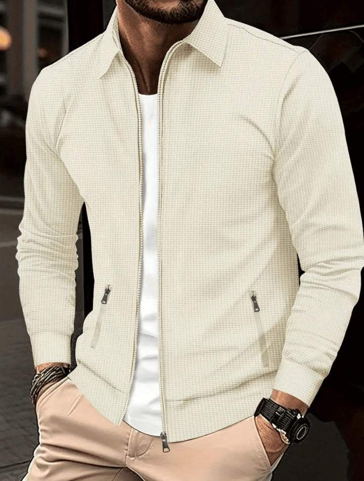 Levoire | Chemise Fermeture Éclair Élégante Homme Beige