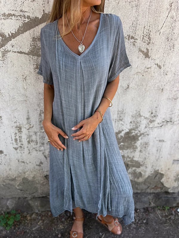 Levoire | Robe Midi À Décolleté En V Gris