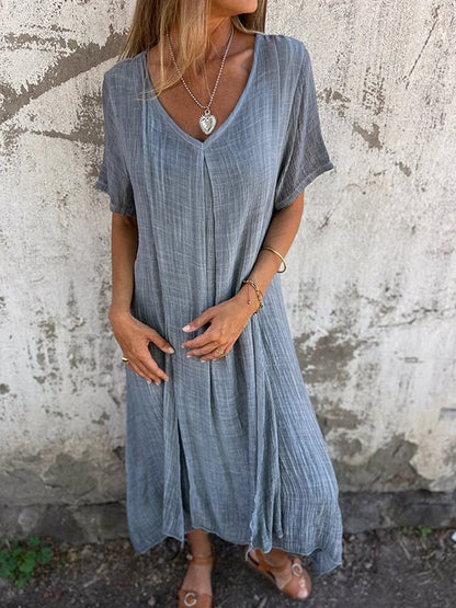 Levoire | Robe Midi À Décolleté En V Gris