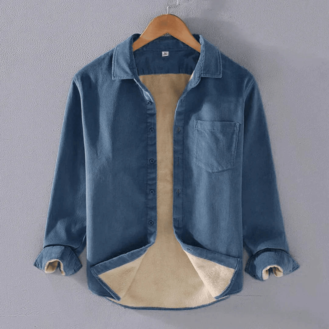 Levoire | Chemise en velours côtelé à la mode pour hommes Design classique Bleu