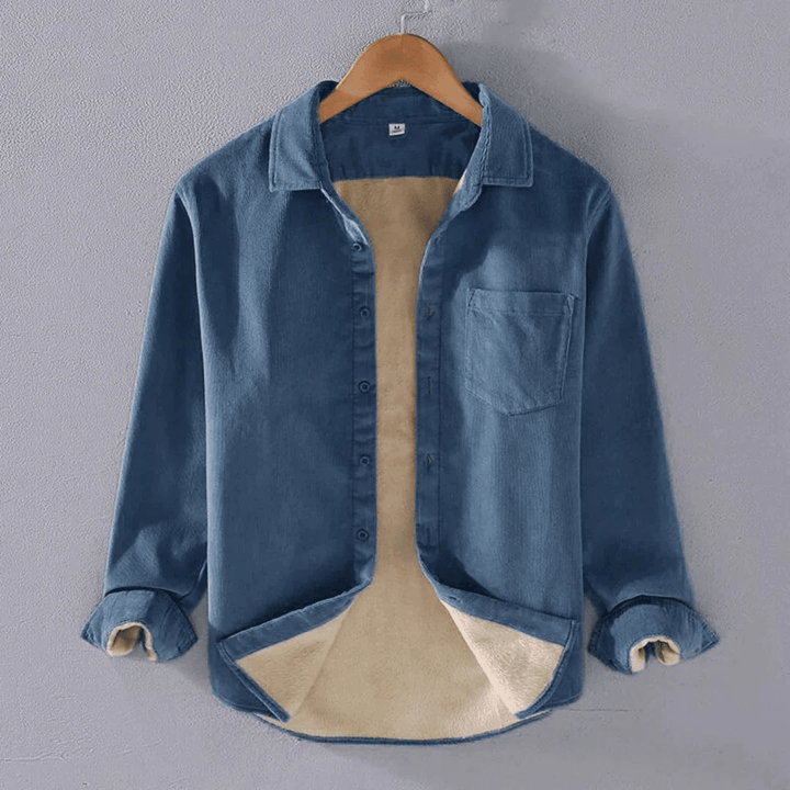 Levoire | Chemise en velours côtelé à la mode pour hommes Design classique Bleu