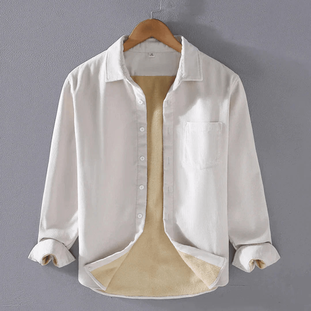 Levoire | Chemise en velours côtelé à la mode pour hommes Design classique Blanc