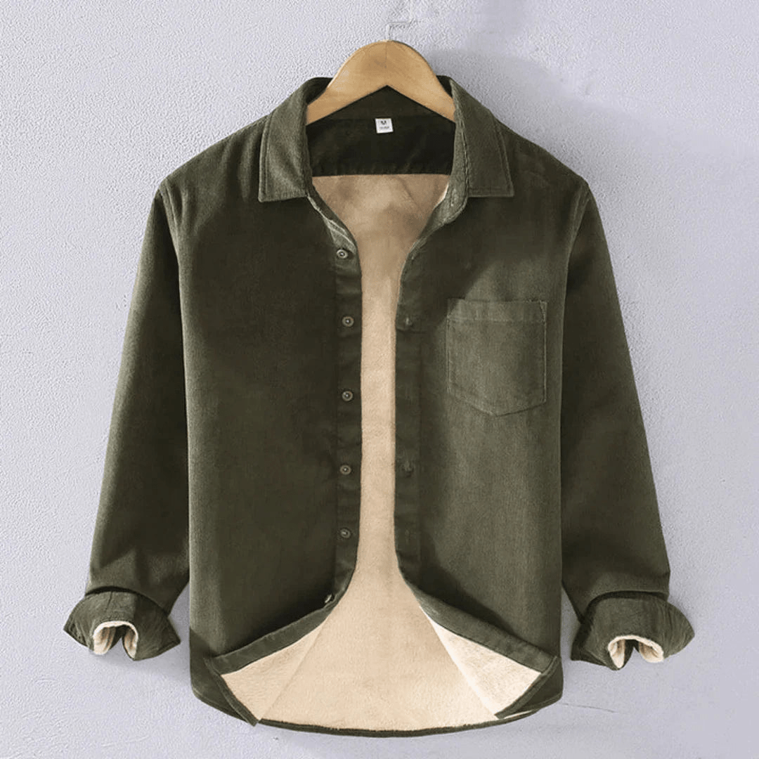 Levoire | Chemise en velours côtelé à la mode pour hommes Design classique Vert