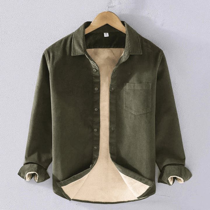 Levoire | Chemise en velours côtelé à la mode pour hommes Design classique Vert