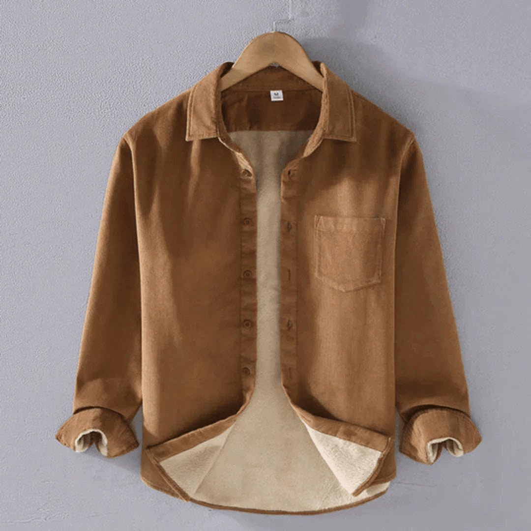 Levoire | Chemise en velours côtelé à la mode pour hommes Design classique Braun
