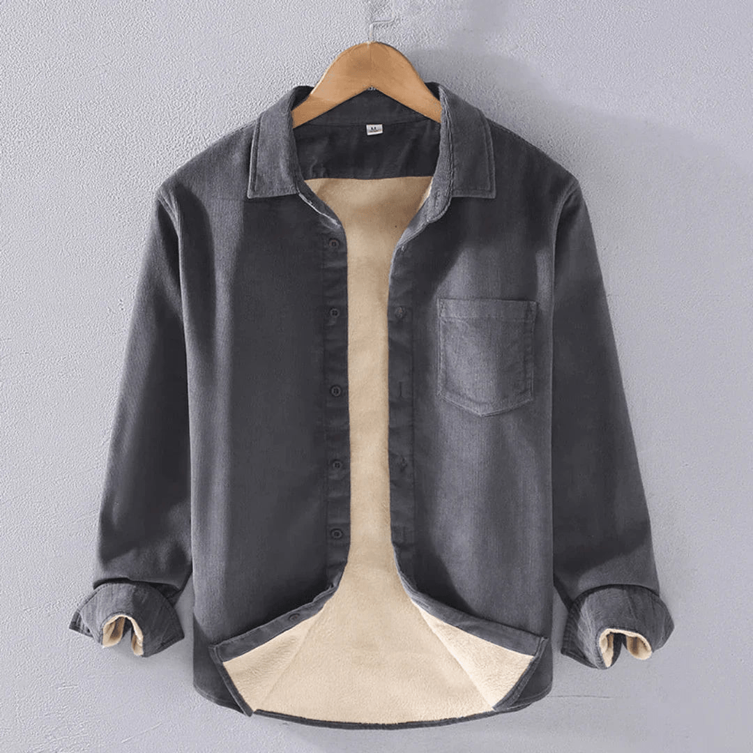 Levoire | Chemise en velours côtelé à la mode pour hommes Design classique Gris