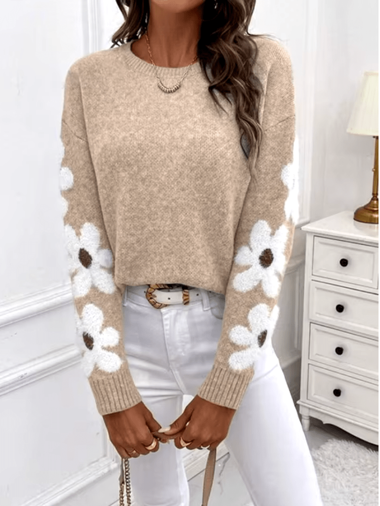 Levoire | Pullover Femme Tricot Côtes Chaud Confort Kaki