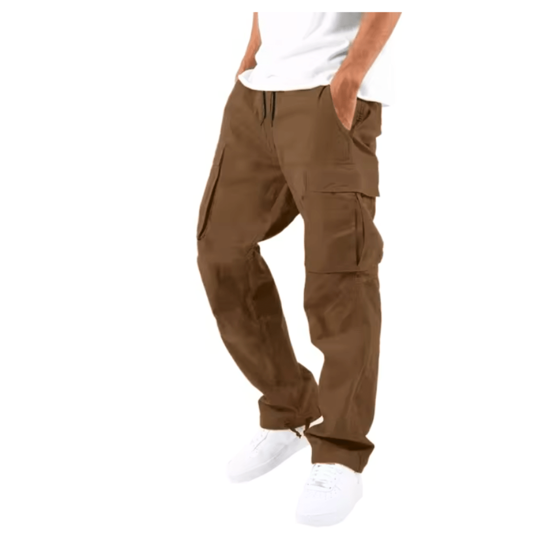 Levoire | Pantalon cargo hommes flexible et confortable poches pratiques Braun