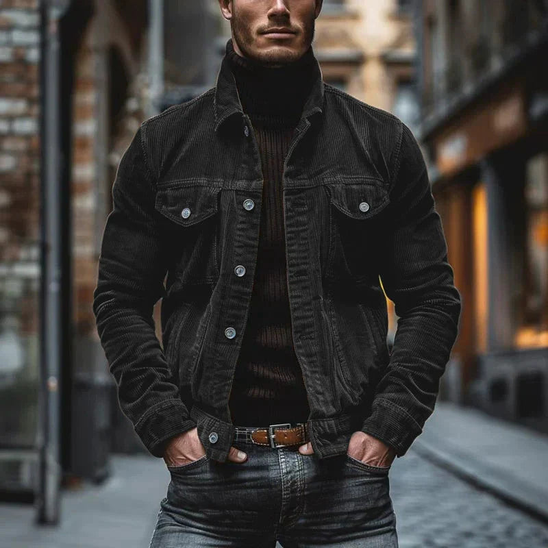 Levoire | Veste en corduroy rétro Noir