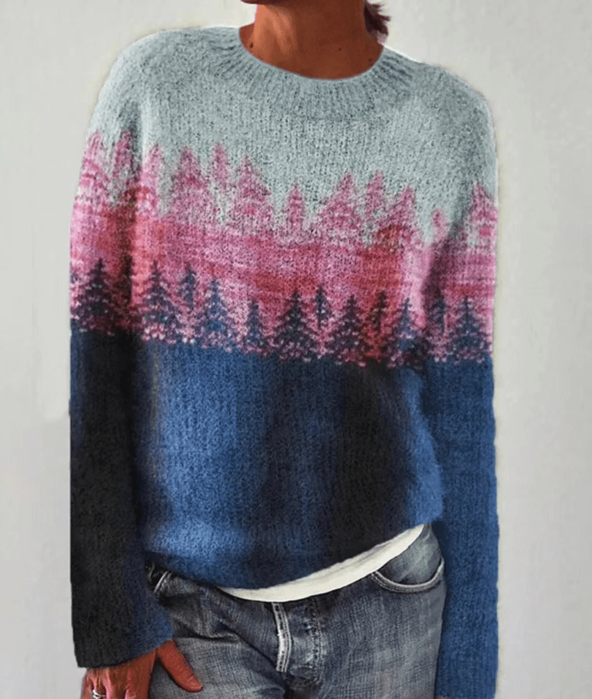 Levoire | Femmes Pull Rétro Vêtements Style Confortable & Tendance Bleu Rose