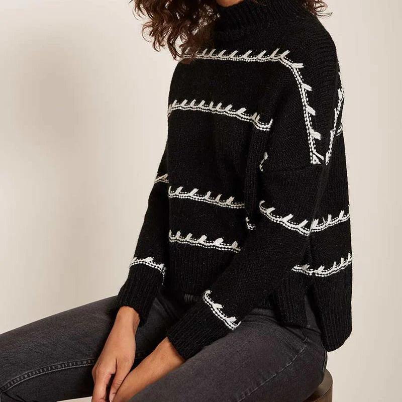 Levoire | Pull Oversized À Col Rond À Manches Longues Noir Une taille