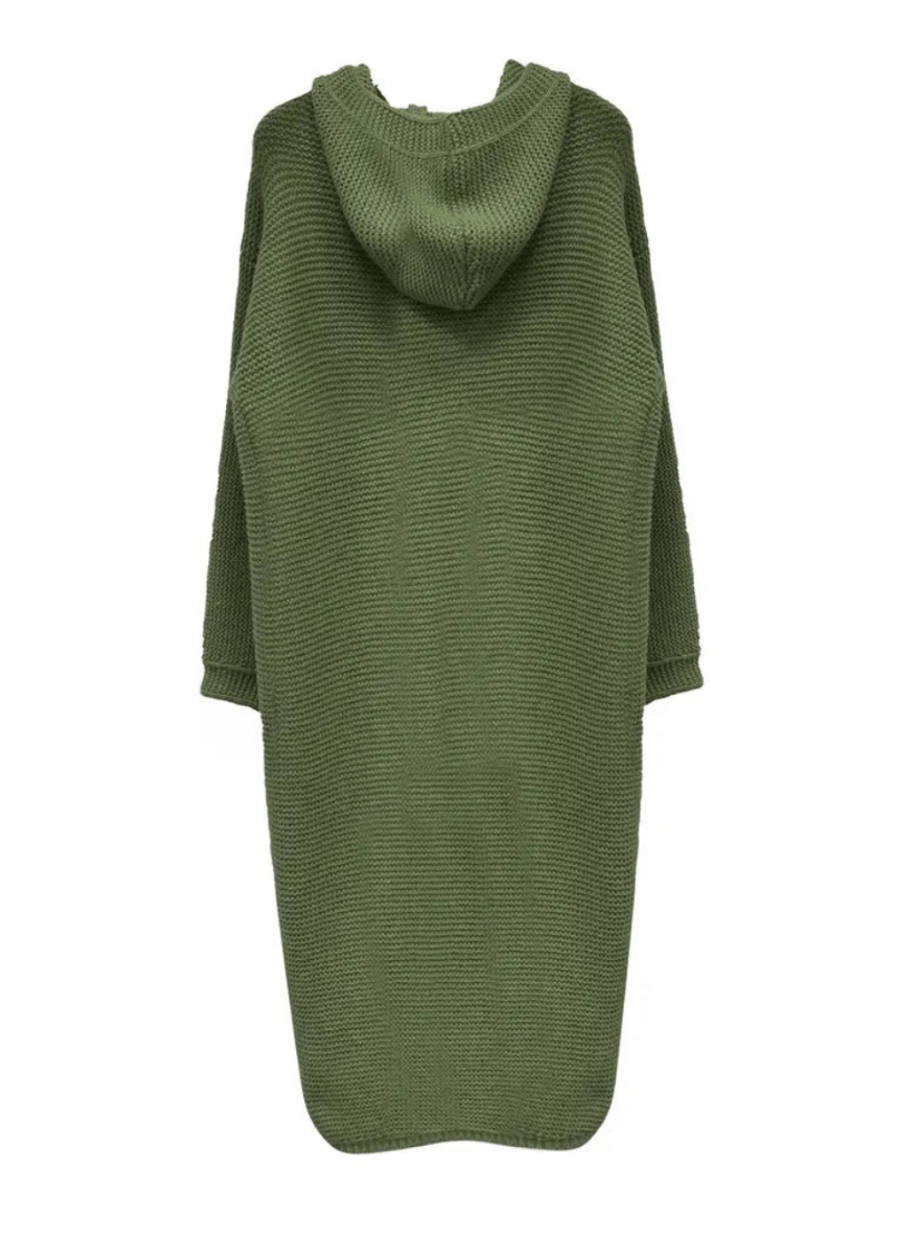 Levoire | Pull à capuche en tricot unicolor pour femme avec boutons Sweatshirt confortable et tendance
