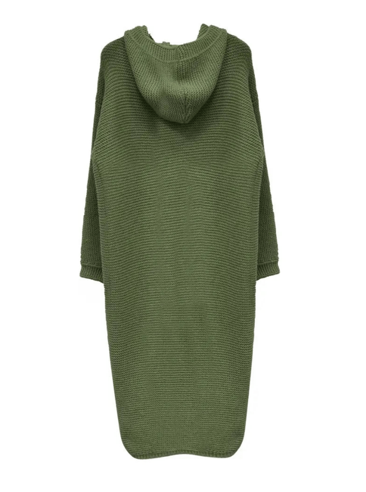 Levoire | Pull à capuche en tricot unicolor pour femme avec boutons Sweatshirt confortable et tendance
