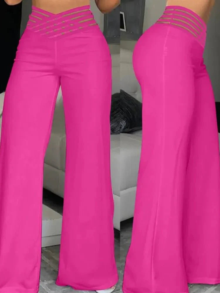 Levoire | Pantalon Taille Haute Élégant Rosa