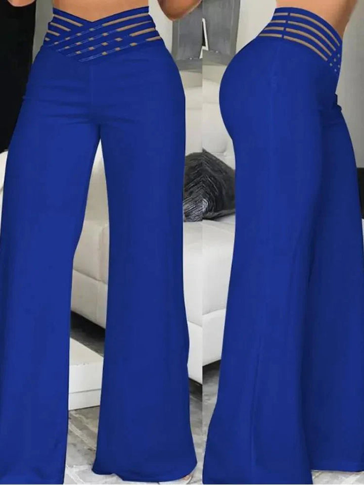 Levoire | Pantalon Taille Haute Élégant Bleu