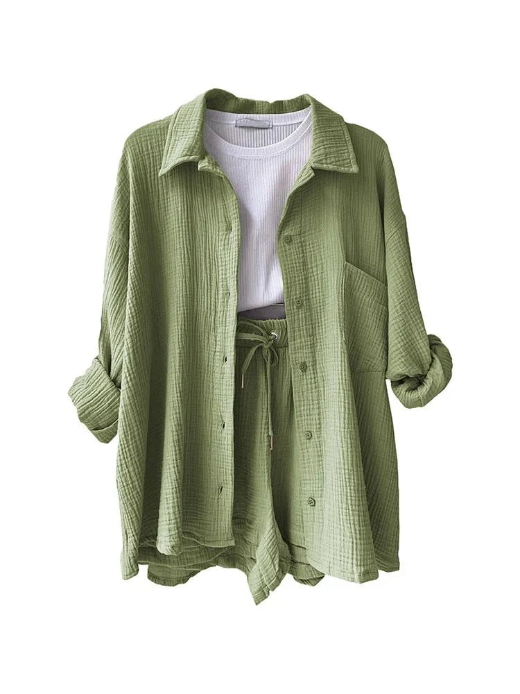 Levoire | Coton Lin Chemise Ensemble