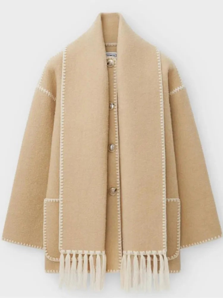 Levoire | Élégant Écharpe-Chaqueta Chaud Beige