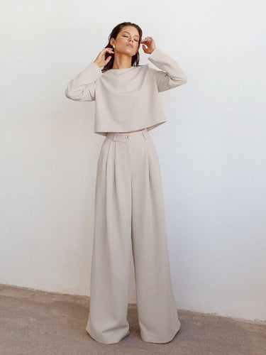 Levoire | Haut Rembourré Avec Manches Longues Et Pantalon Large Pour Femmes