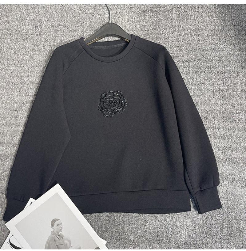 Levoire | Moda Mingle O-Cou Sweatshirt Pour Une Mode Élégante Noir