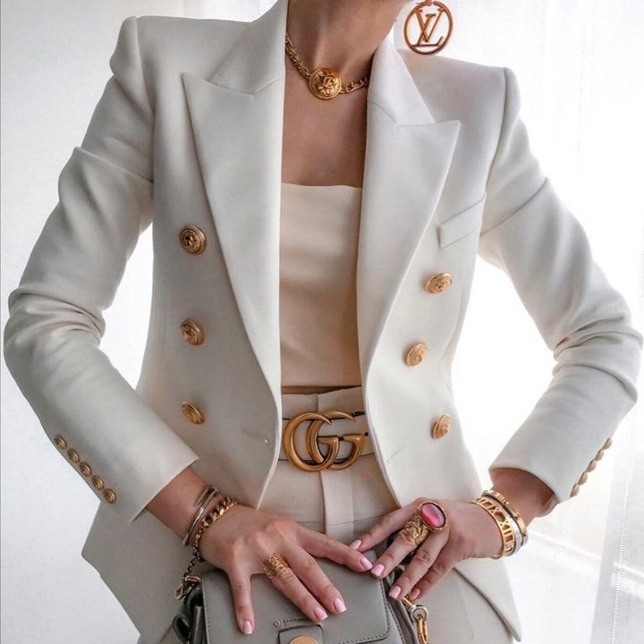 Levoire | Blazer De Luxe Élégant Avec Boutons Pour Femmes Blanc