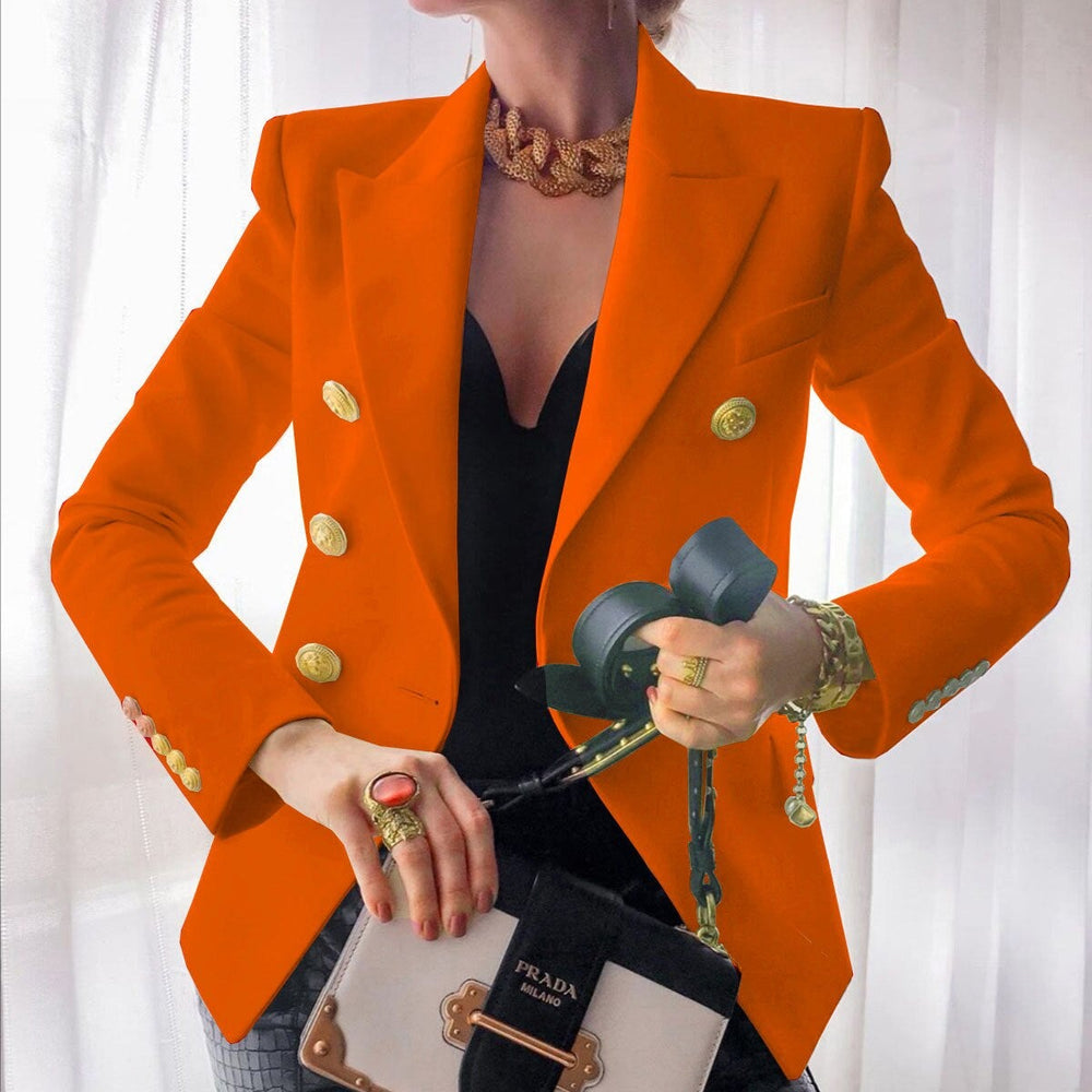 Levoire | Blazer De Luxe Élégant Avec Boutons Pour Femmes Orange