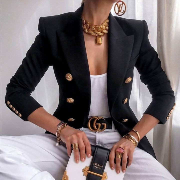 Levoire | Blazer De Luxe Élégant Avec Boutons Pour Femmes Noir