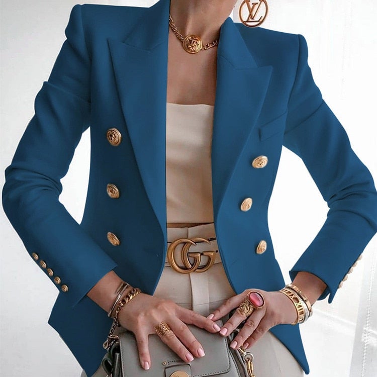 Levoire | Blazer De Luxe Élégant Avec Boutons Pour Femmes Bleu